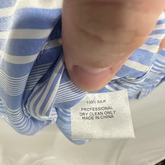 Ann Mashburn Silk Striped Tunic Blouse Pullover Long Sleeve size M - Picture 6 of 6